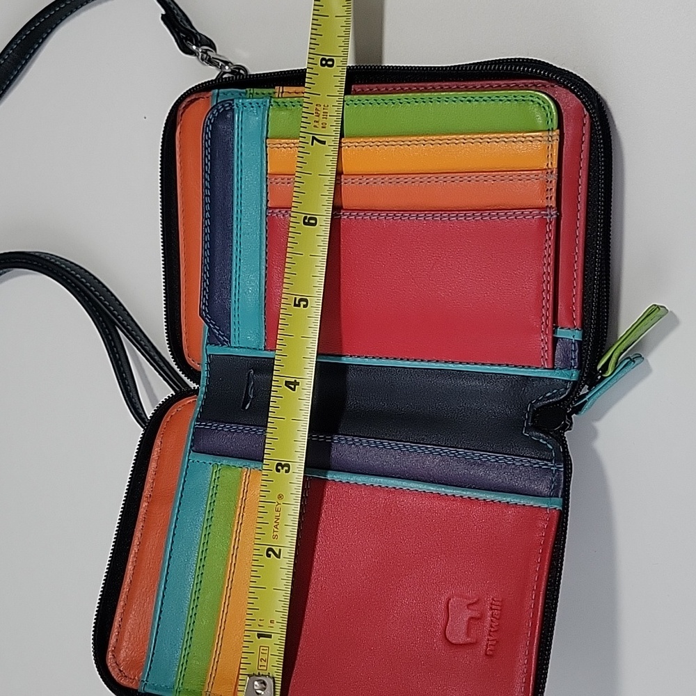 My Walit Small Crossbody Wallet Black With Blue Thread - Picture 13 of 16